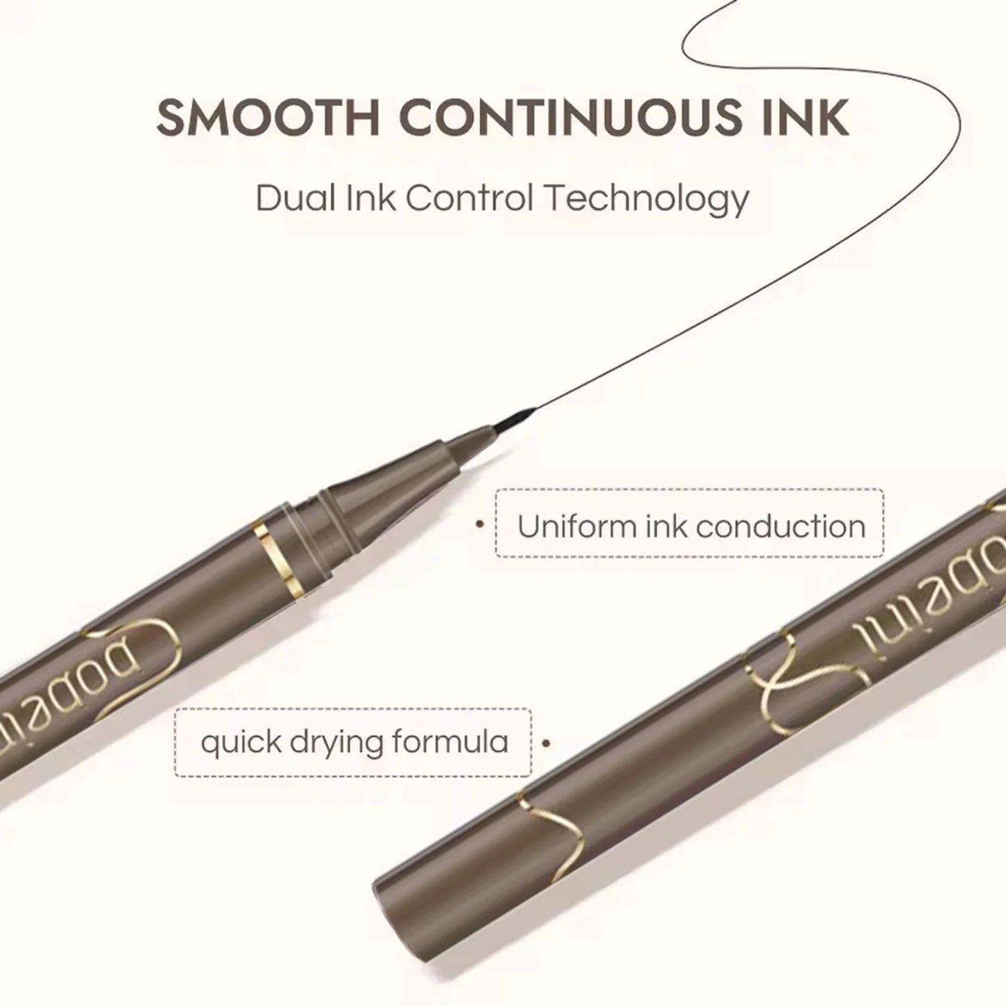 LuxuryGlow Waterproof Slim Brown Eyeliner Pen – Smudge-Proof, Sweat-Resistant, Easy for Beginners
