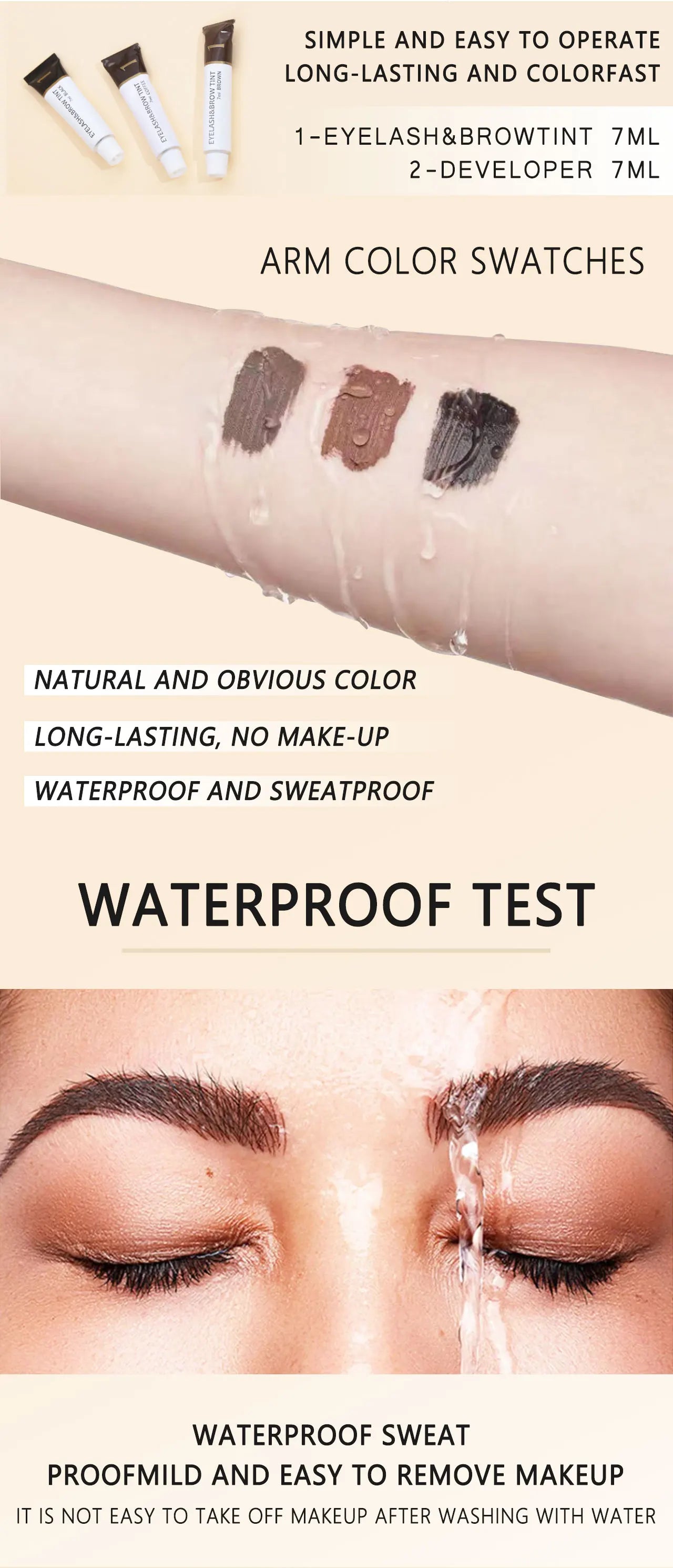 LuxuryGlow ICONSIGN Eyebrow & Eyelash Tint Kit – Waterproof Semi-Permanent Dye