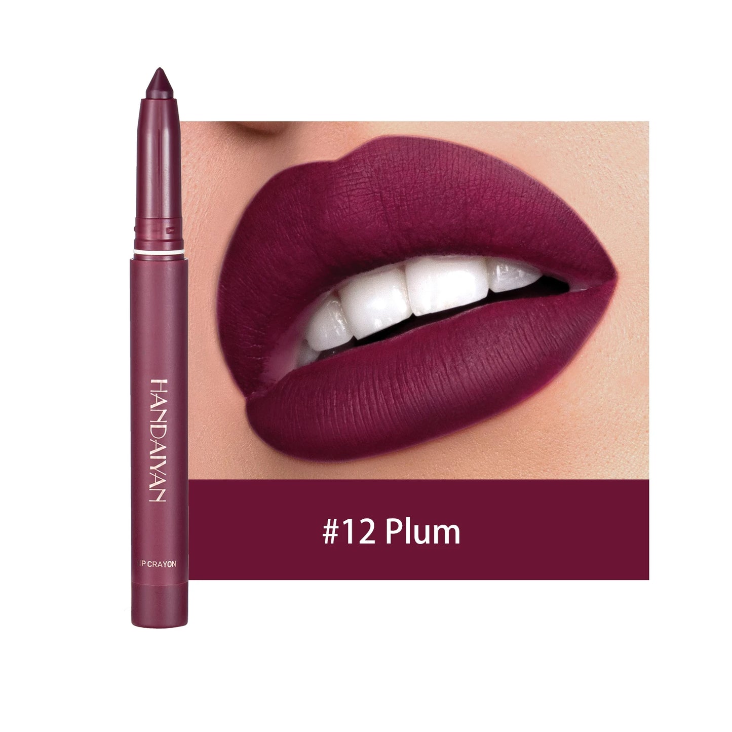 HANDAIYAN Matte Lipstick Pen with Built-In Sharpener – Fadeless & Non-Staining
