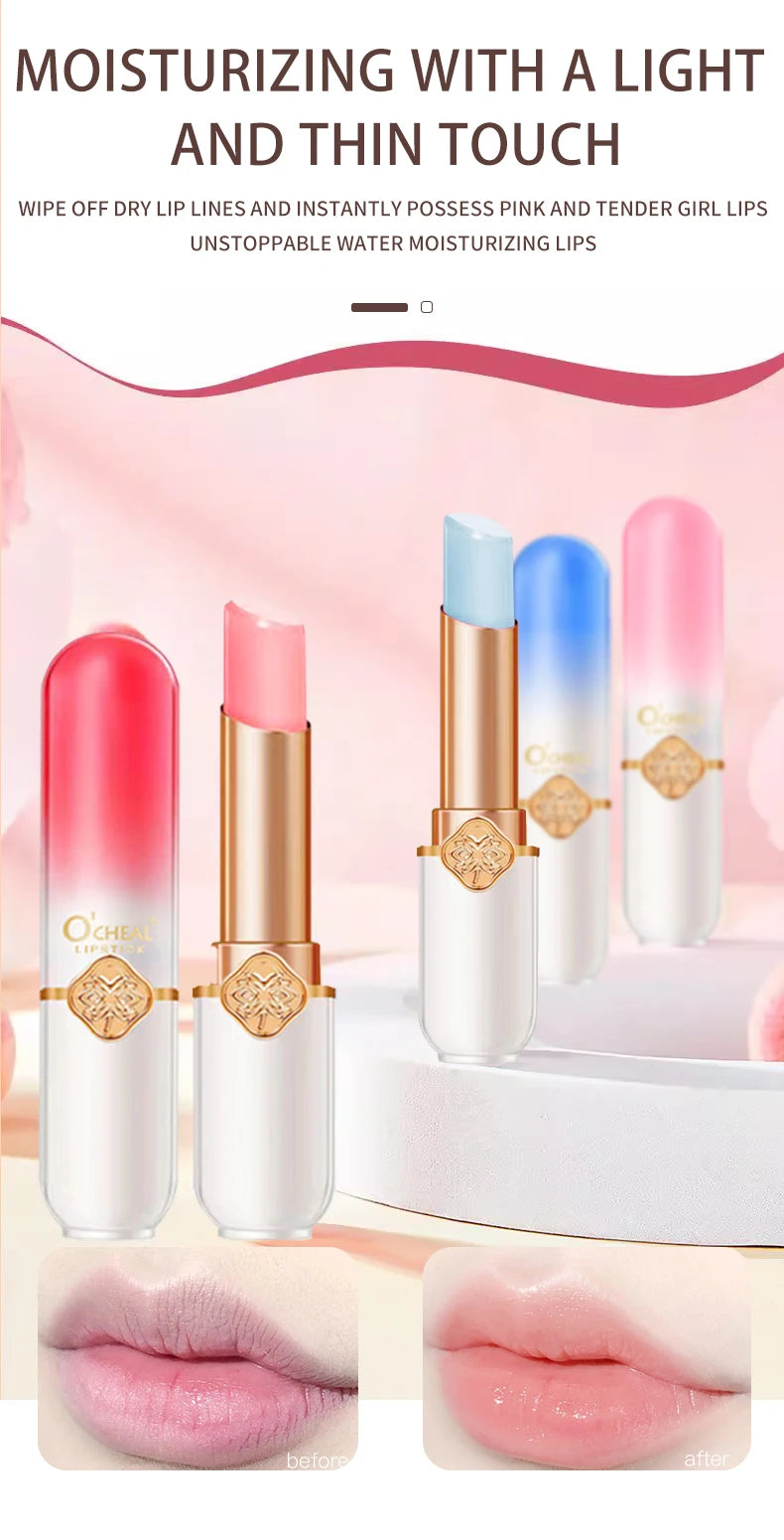 Bálsamo labial de frutas que cambia de color OCHEAL: duradero e hidratante