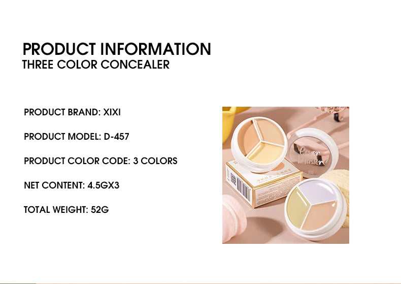 LuxuryGlow 3-in-1 Color Correcting Concealer Stick | Covers Acne, Dark Circles, Blemishes