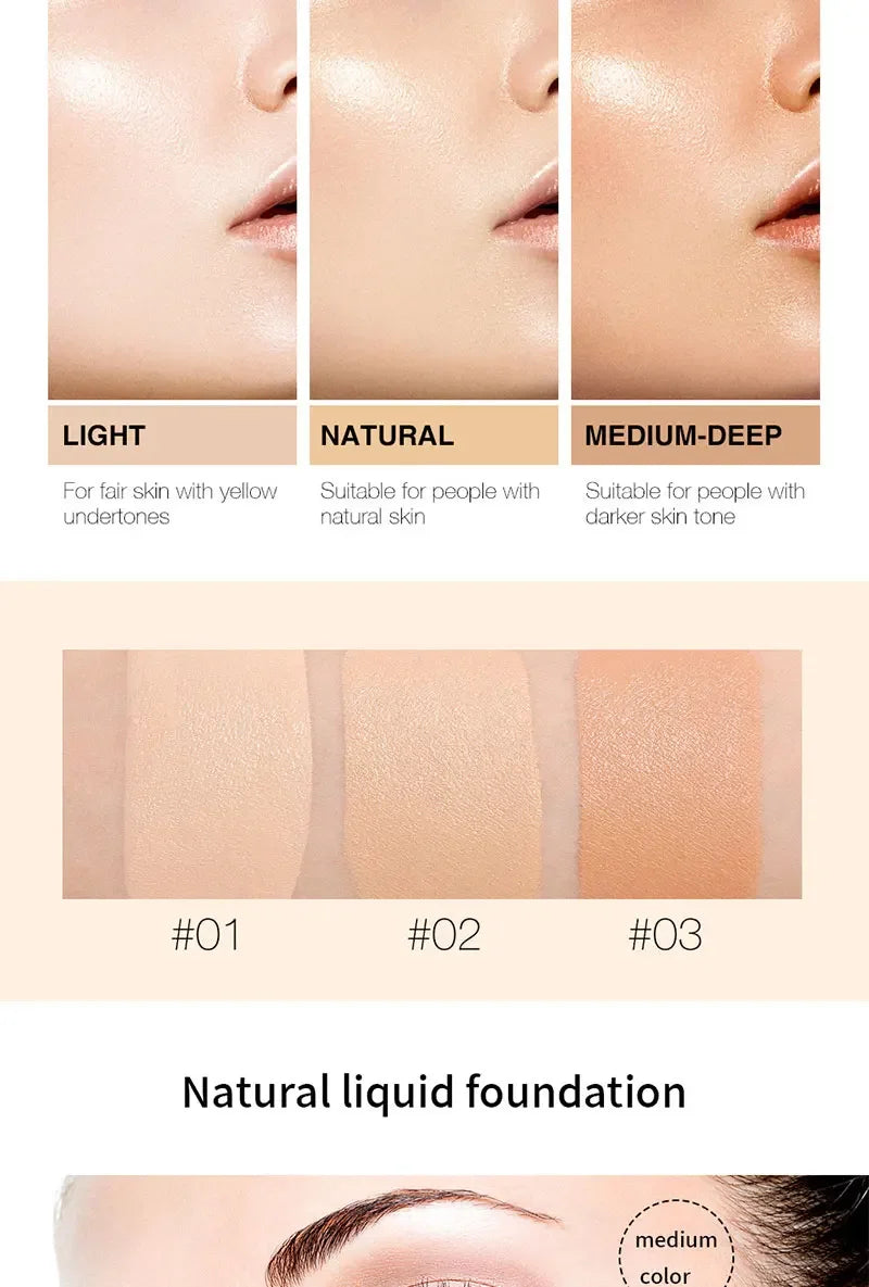 كريم أساس سائل عالي التغطية من LuxuryGlow - قاعدة مقاومة للماء والتحكم في الزيوت