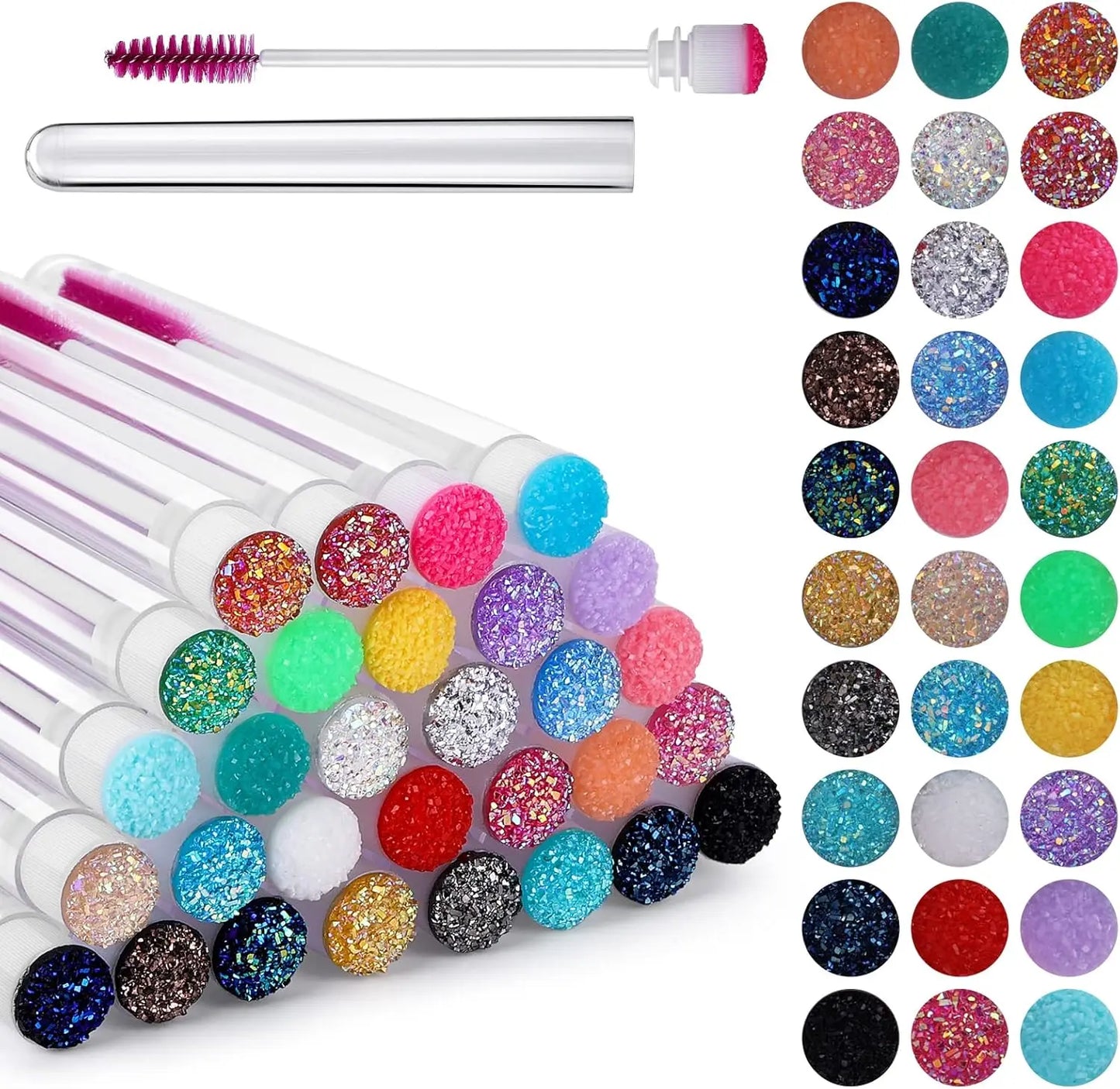 ZXZZS 50 Reusable Mascara Wands with Tubes – Lash & Brow Spoolie Set