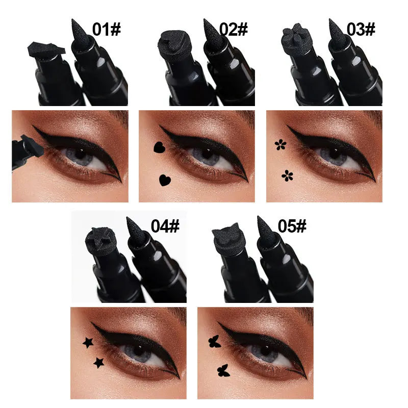 Dragon Ranee Double-Head Eyeliner with Star Stamp – Waterproof & Smudge-Proof (2.5g)