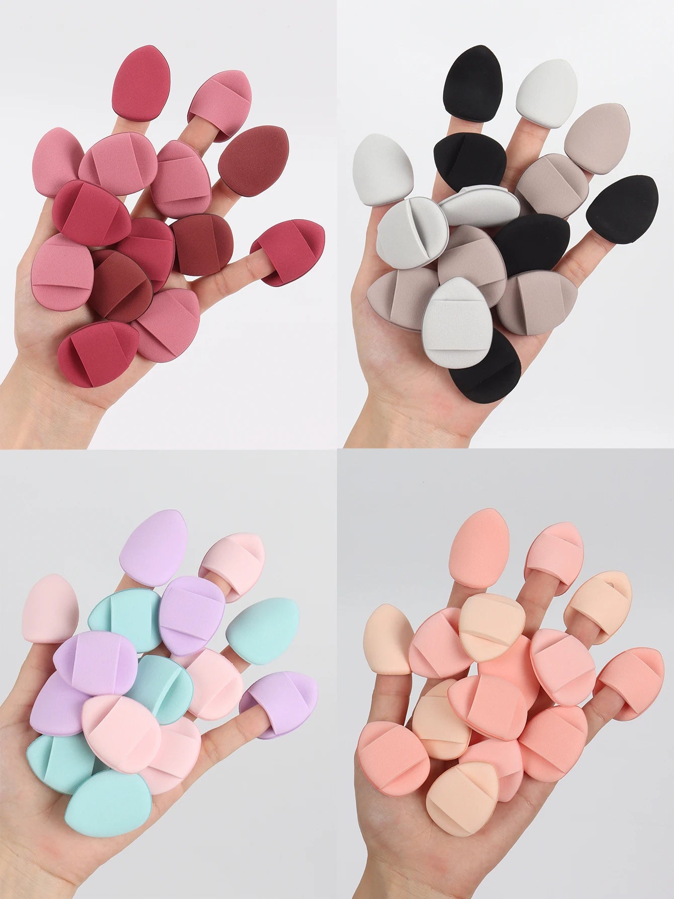 Esponjas de aire LuxuryGlow para dedos: herramienta de maquillaje suave, reutilizable e impecable