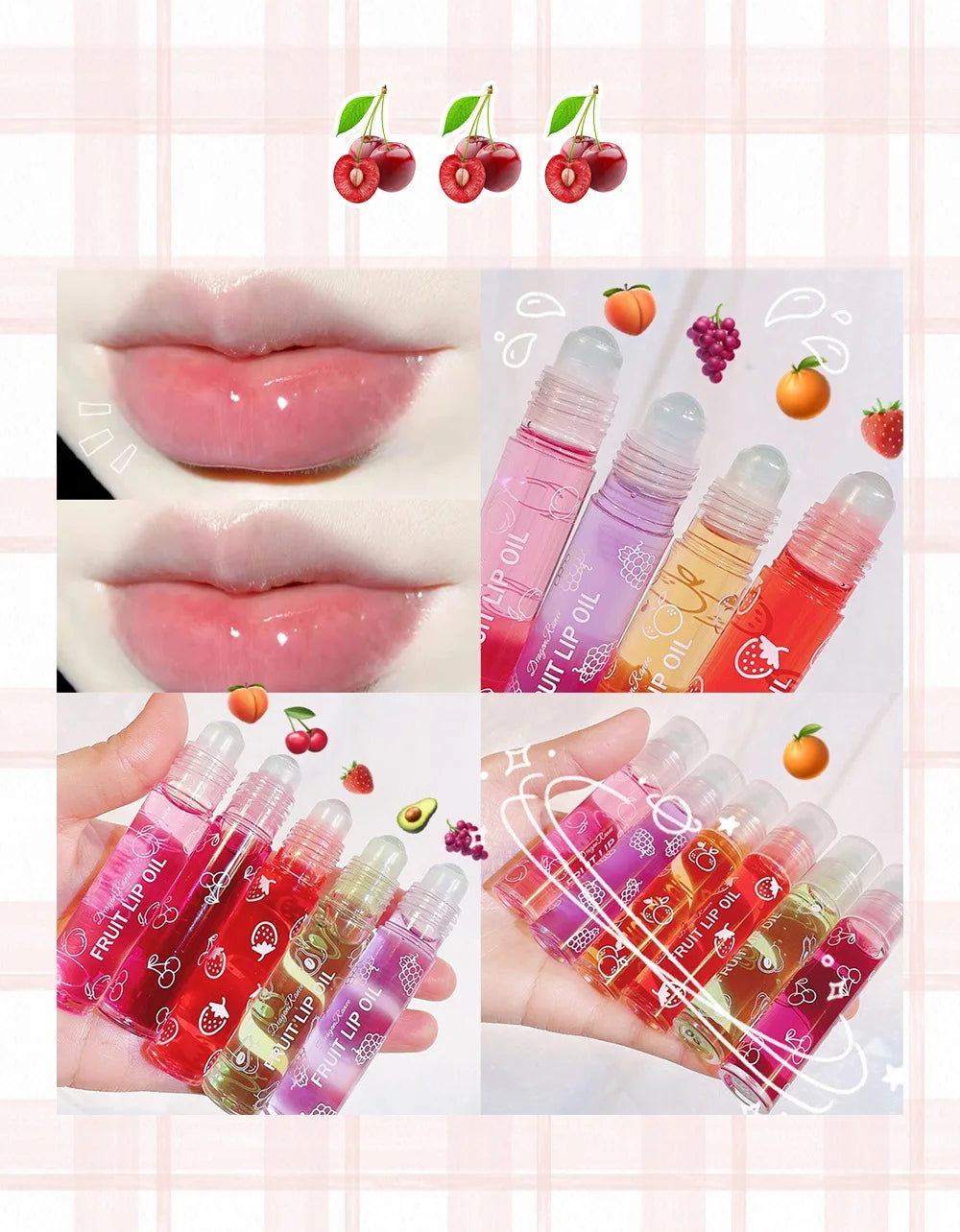 Aceite labial en roll-on LuxuryGlow: brillo labial hidratante y nutritivo para labios suaves y tersos (8 ml)