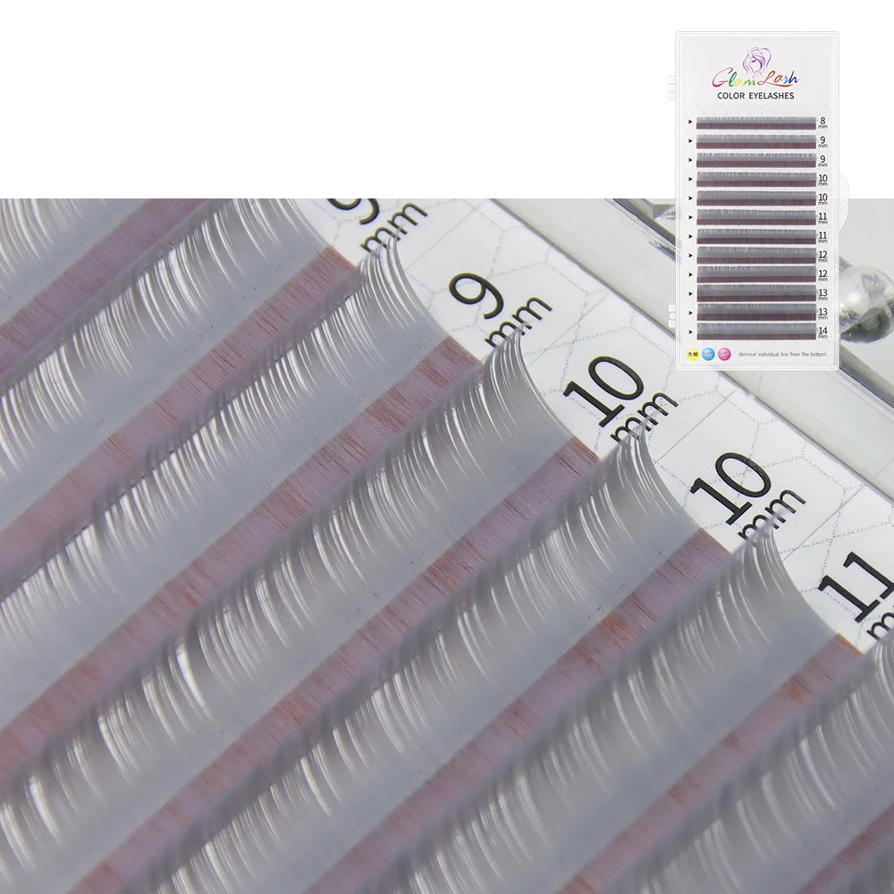 GLAMLASH Morandi Grey Colored Lash Extensions – Natural Individual Eyelashes