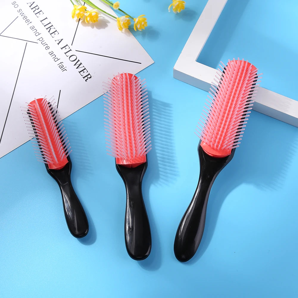 APWIKOGER 9-Row Detangling Hair Brush – Wet & Curly Hair Detangler with Scalp Massager