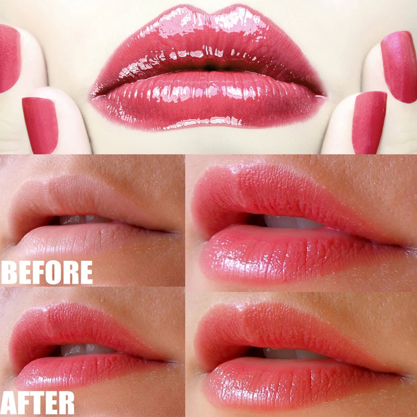 Bálsamo labial hidratante con brillo de labios: hidratante y voluminizador (6 ml)