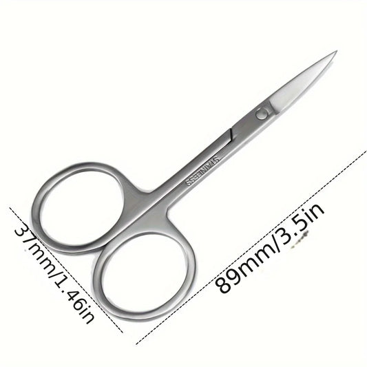 YMOLGA Stainless Steel Precision Eyebrow & Facial Hair Scissors – Unisex Grooming Tool
