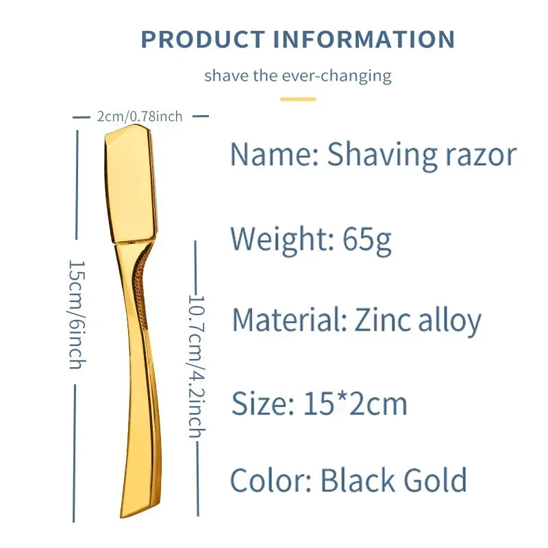 LuxuryGlow Professional Straight Edge Razor for Men – Manual Shaving Knife with Zinc Alloy Handle