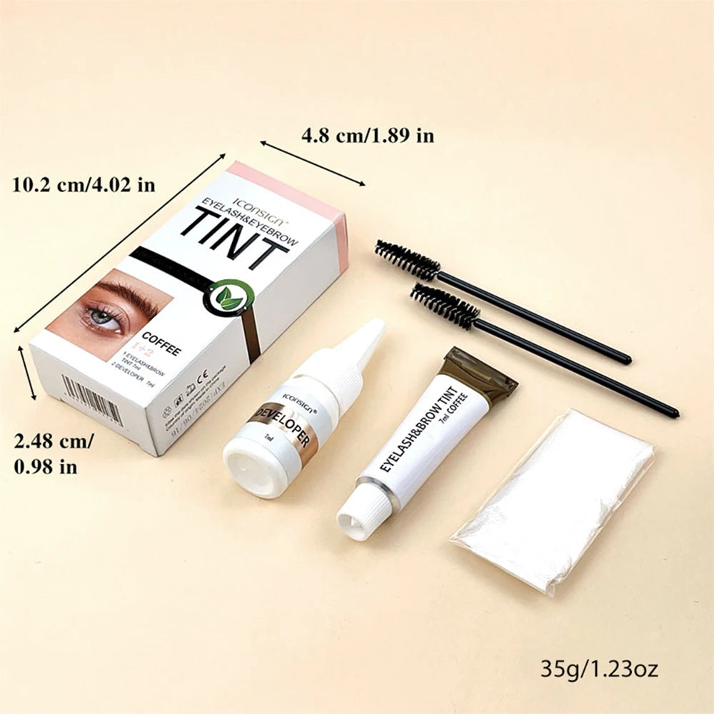 LuxuryGlow ICONSIGN Eyebrow & Eyelash Tint Kit – Waterproof Semi-Permanent Dye