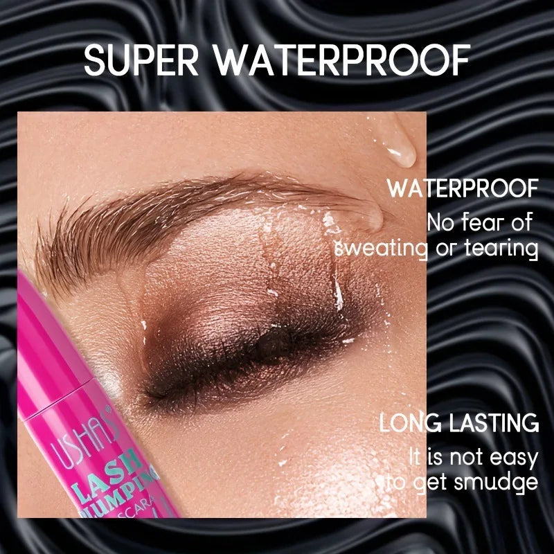 USHAS 4D Ultra Long Lasting Waterproof Mascara – Fiber Lash Extension with 360° Spiral Brush