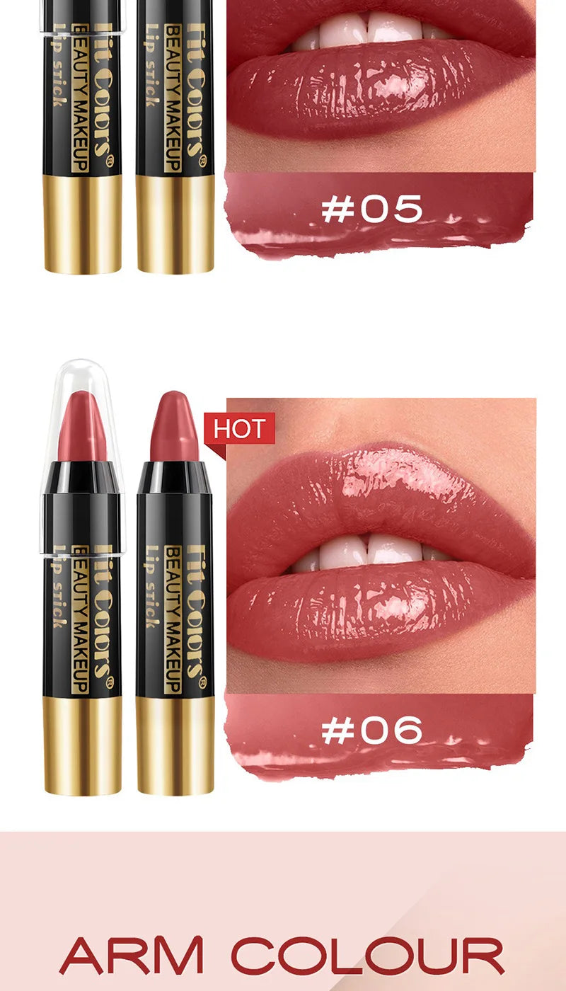 Set de lápices labiales LuxuryGLOW Fit Colors Velvet: 6 tonos, resistentes al agua e hidratantes