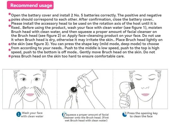 Cepillo de limpieza facial y masajeador de belleza LuxuryGlow 5 en 1: limpieza profunda y cuidado suave de la piel