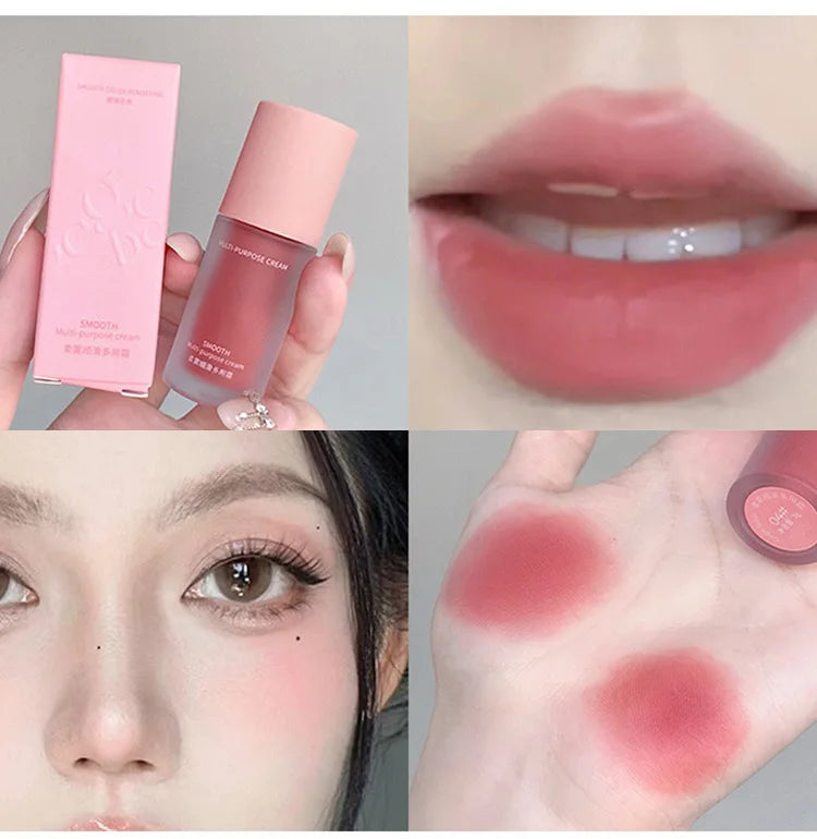 Crema de terciopelo 4 en 1 Gege Bear: lápiz labial, rubor, sombra de ojos y contorno