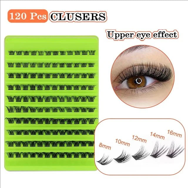 مجموعة رموش JPNPL MJ Lashes 40D DIY لتمديد الرموش - 120 قطعة من عناقيد المنك الصناعي على شكل حرف D