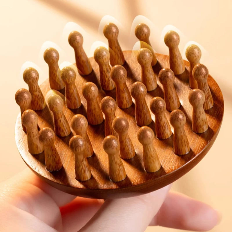AQTOCNA Multi-Functional Wooden Scalp & Body Massage Comb – Sandalwood Guasha Therapy Tool
