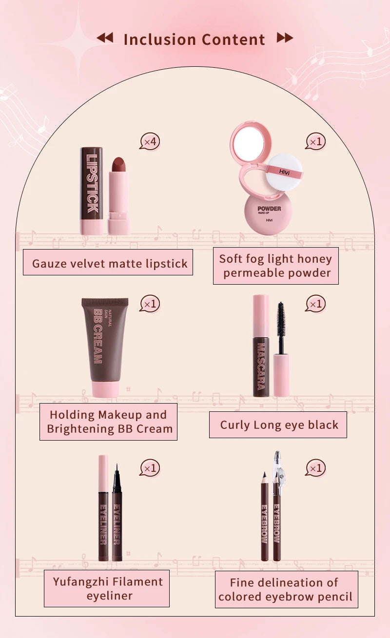 Caja de regalo de maquillaje de San Valentín de HiVi: set de lápiz labial y polvos de edición limitada