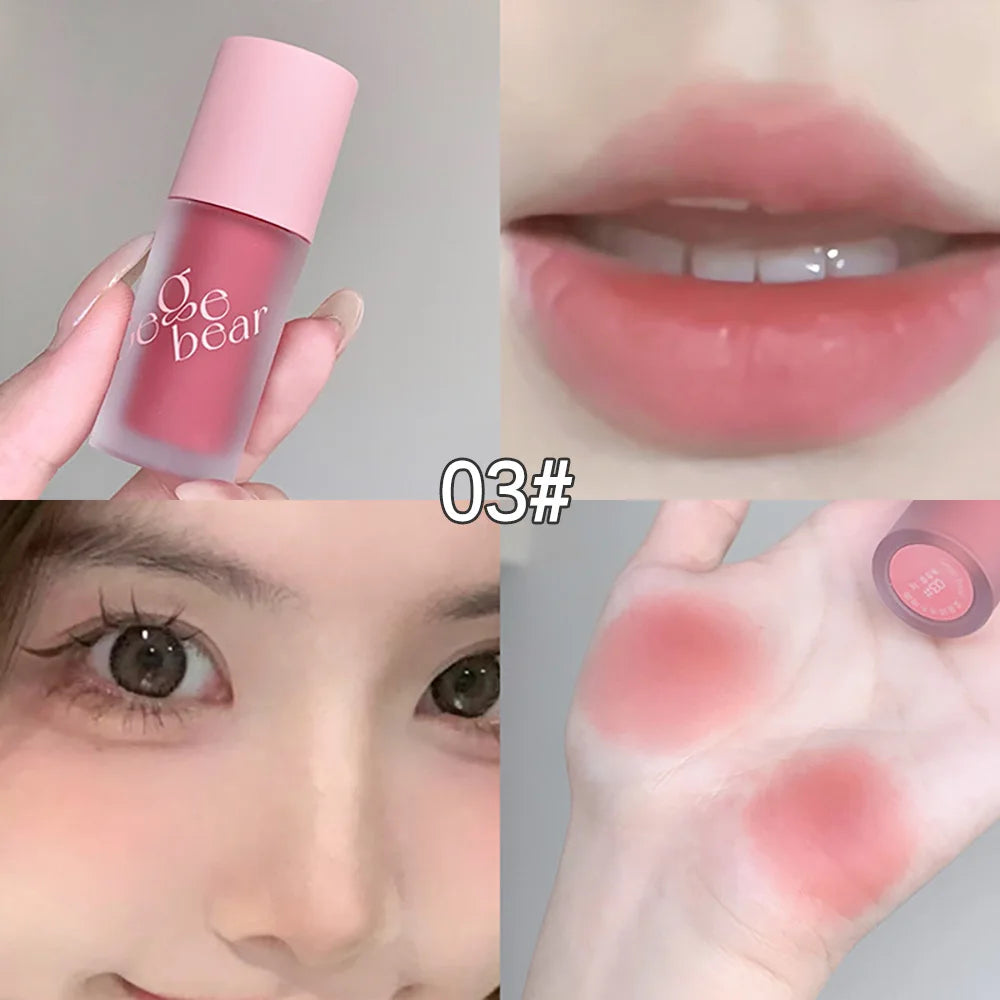 Crema de terciopelo 4 en 1 Gege Bear: lápiz labial, rubor, sombra de ojos y contorno