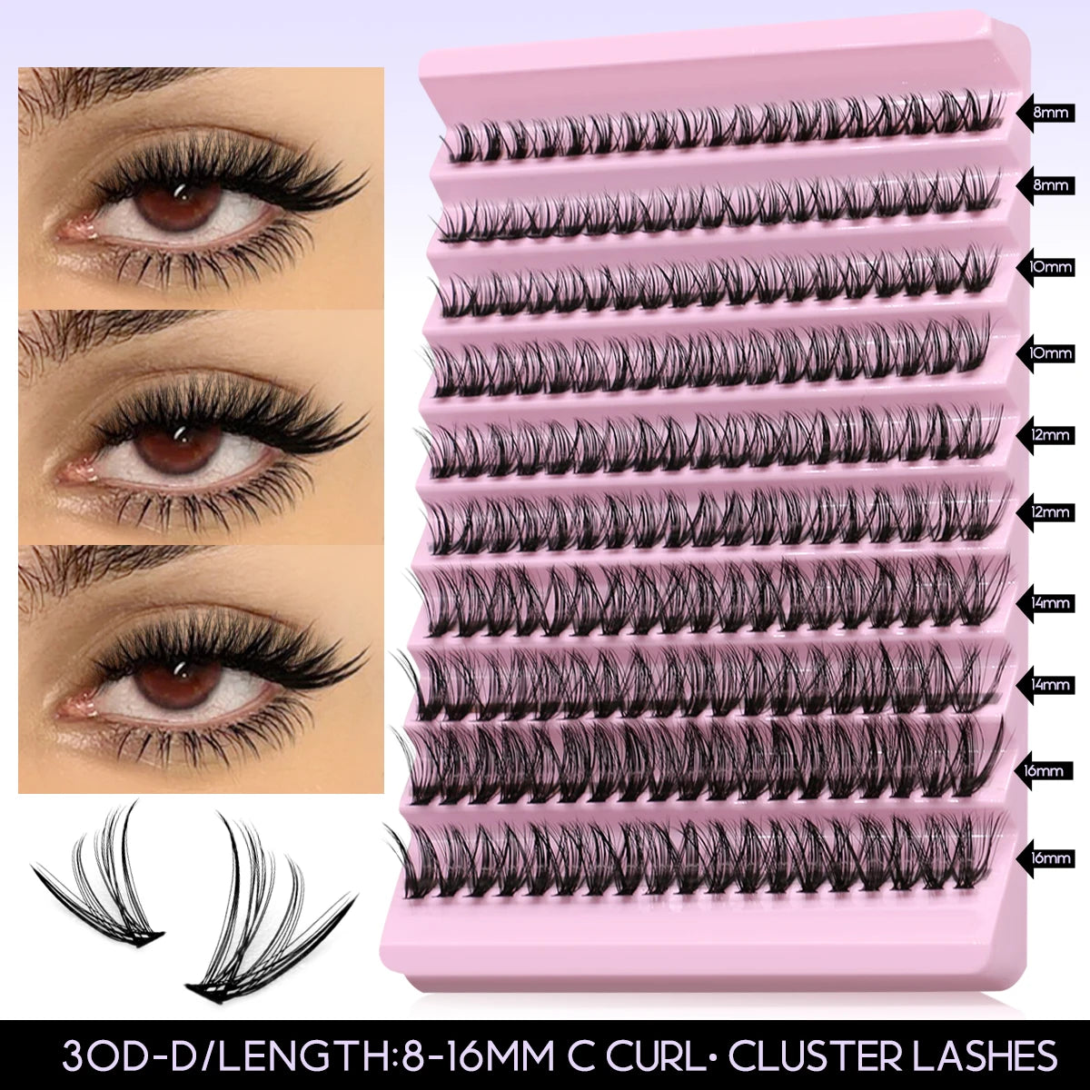GROINNEYA DIY Lash Extension Kit – Waterproof Lash Bond & Seal with Tweezers for Salon-Quality Lash Clusters at Home