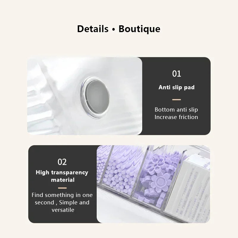 LuxuryGlow Acrylic Eyelash Extension Tool Organizer with Cover – Lash Glue & Tweezer Storage Box