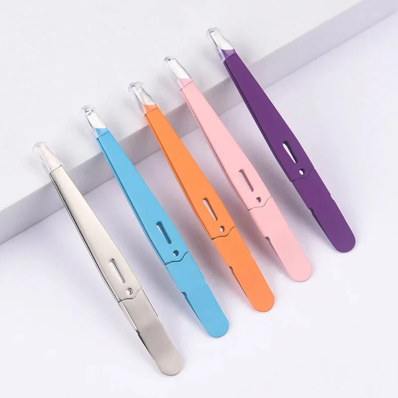 LuxuryGlow Stainless Steel Eyebrow Tweezer | Precision Slanted Tip Hair Remover Tool