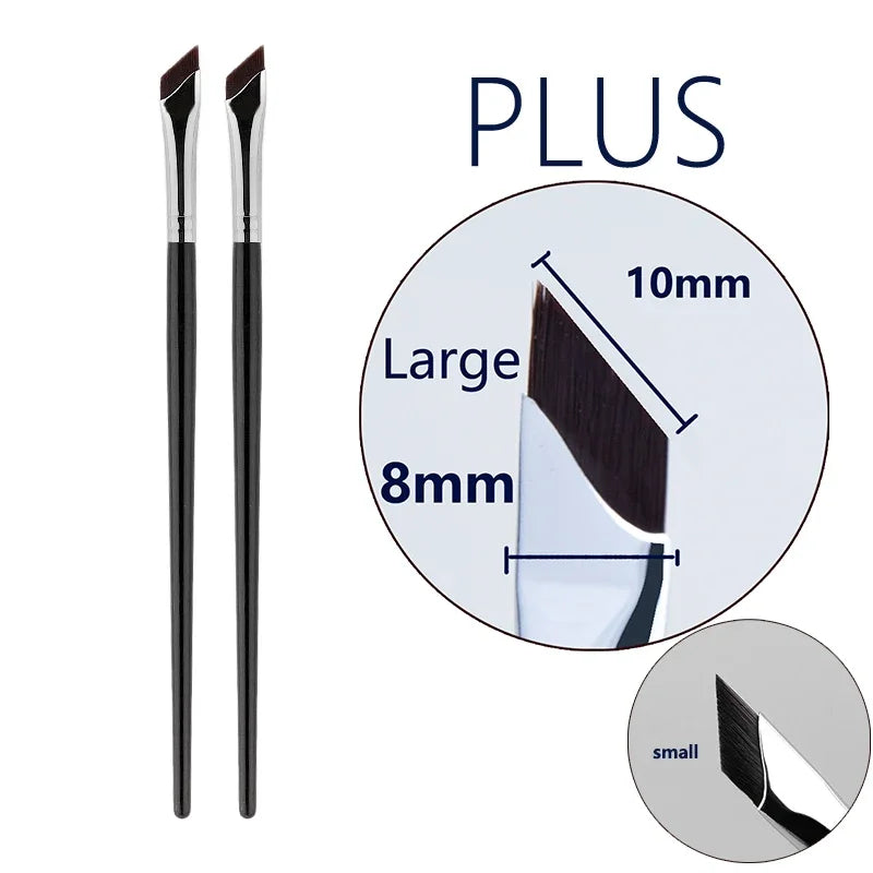 WOKO Ultra-Thin Precision Blade Eyeliner & Eyebrow Brush – White Wooden Handle