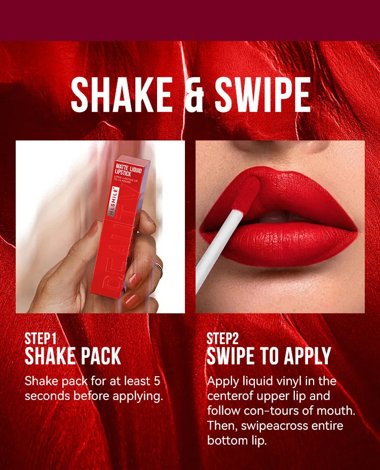 Brillo de labios satinado aterciopelado MLSMILE: 6 colores antiadherentes, acabado mate resistente al agua