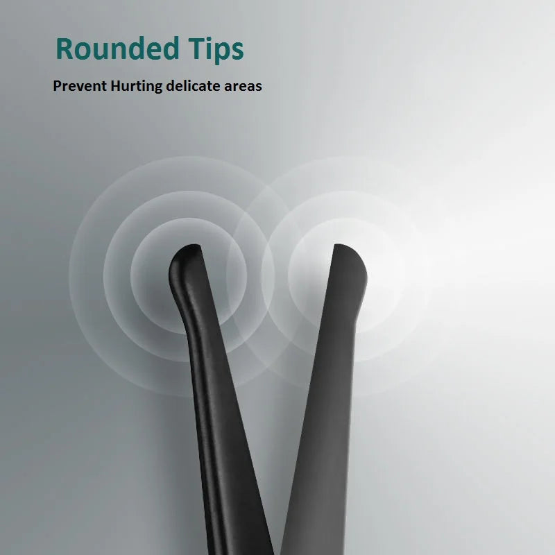 Tijeras de acero inoxidable LuxuryGlow para vello facial: punta redondeada para nariz, barba y cejas