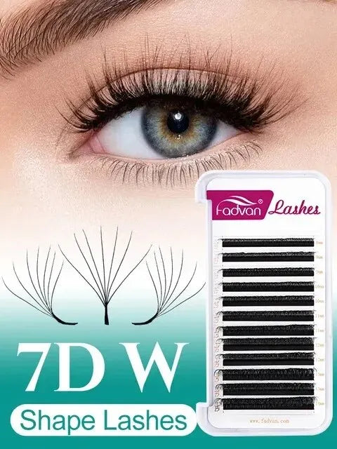 FADVAN W-Shape Volume Lash Extensions – 3D to 8D Premade Fans, Faux Mink
