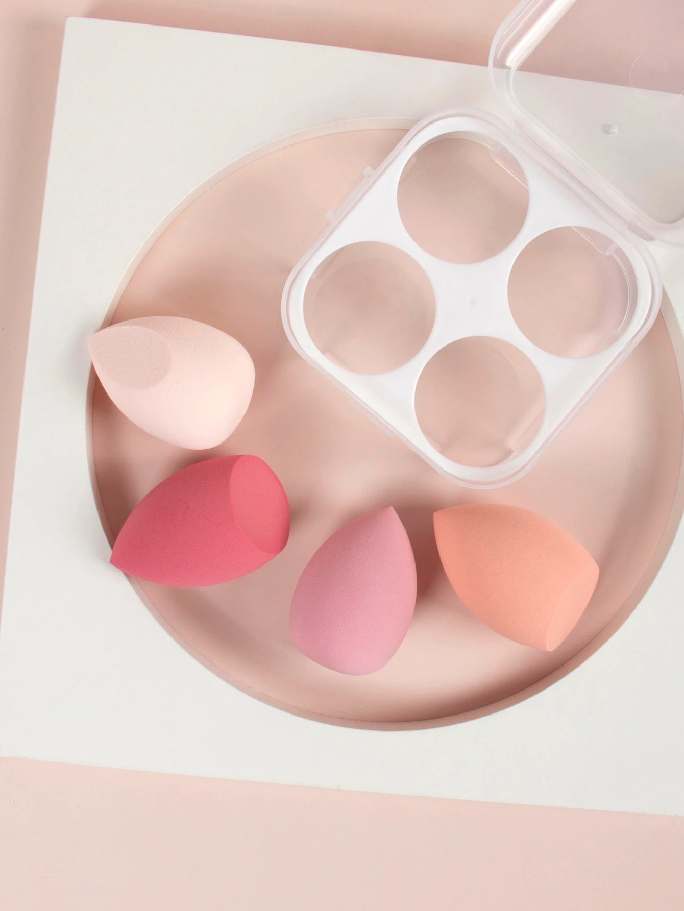LuxuryGlow 4-Piece Beauty Egg Makeup Sponge Set with Hygienic Storage Case – Flawless Finish