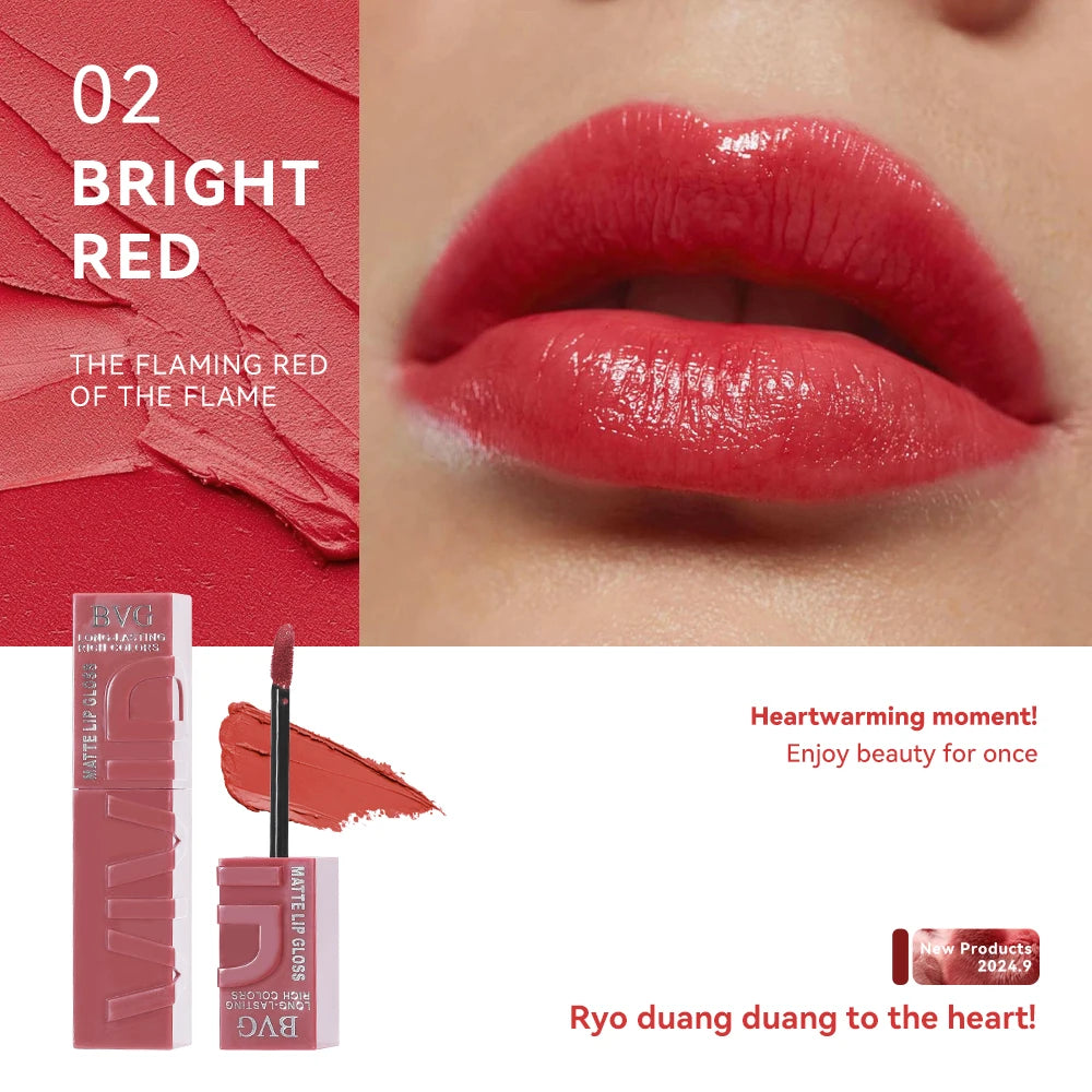 BVG Matte Long-Lasting Liquid Lip Gloss – Non-Fading, Waterproof Lip Color
