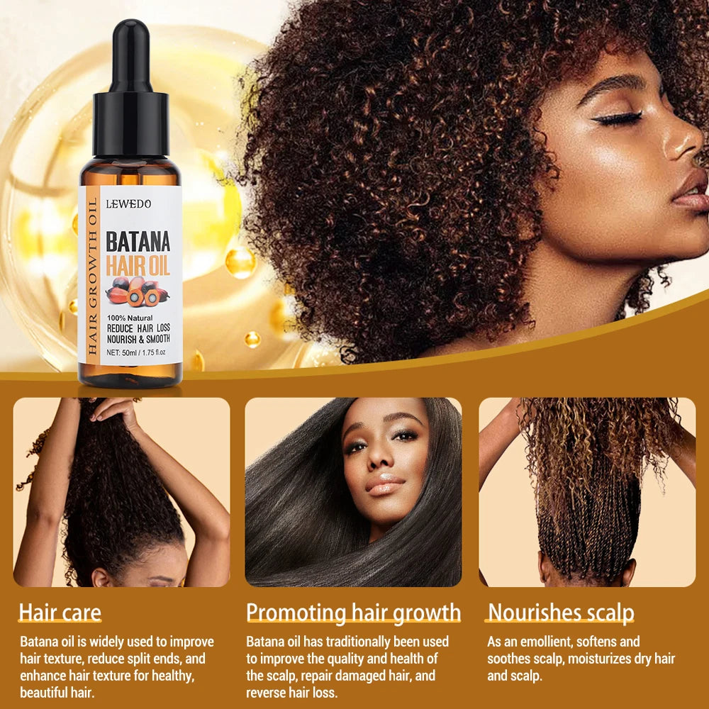 Natural Batana Hair Oil – Anti-Hair Loss & Root Strengthening Treatment (2pcs, 50ml)