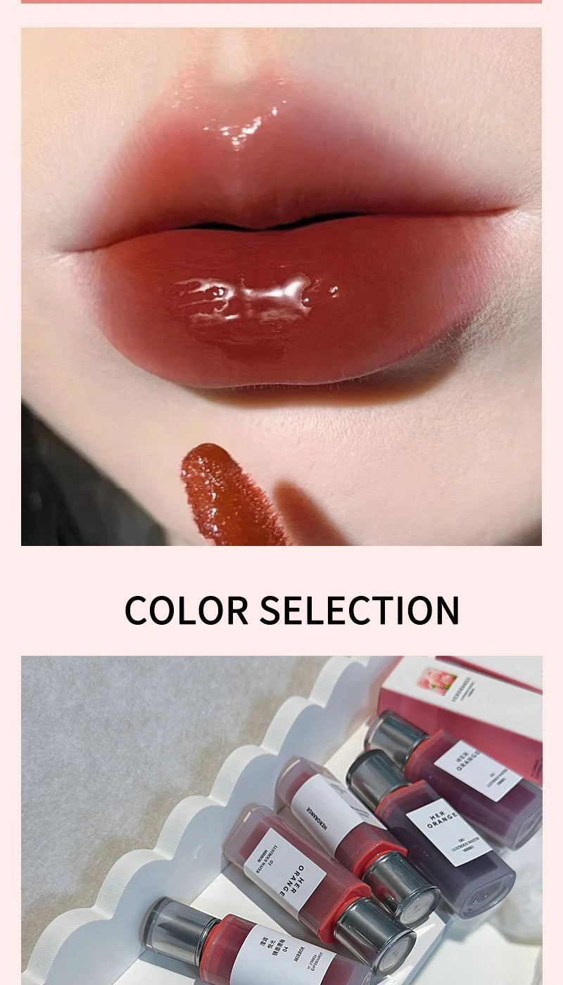 Laca de labios Crystal Gloss de HERORANGE: brillo cristalino, duradero y no pegajoso.