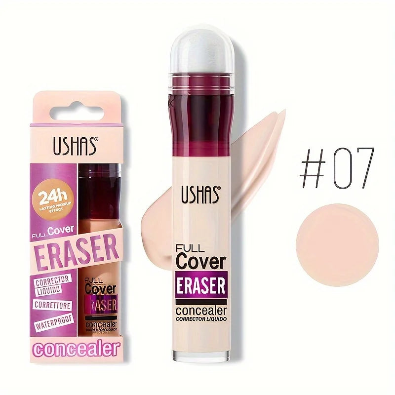 Corrector líquido USHAS Sponge Head: cobertura hidratante y duradera para ojeras e imperfecciones.