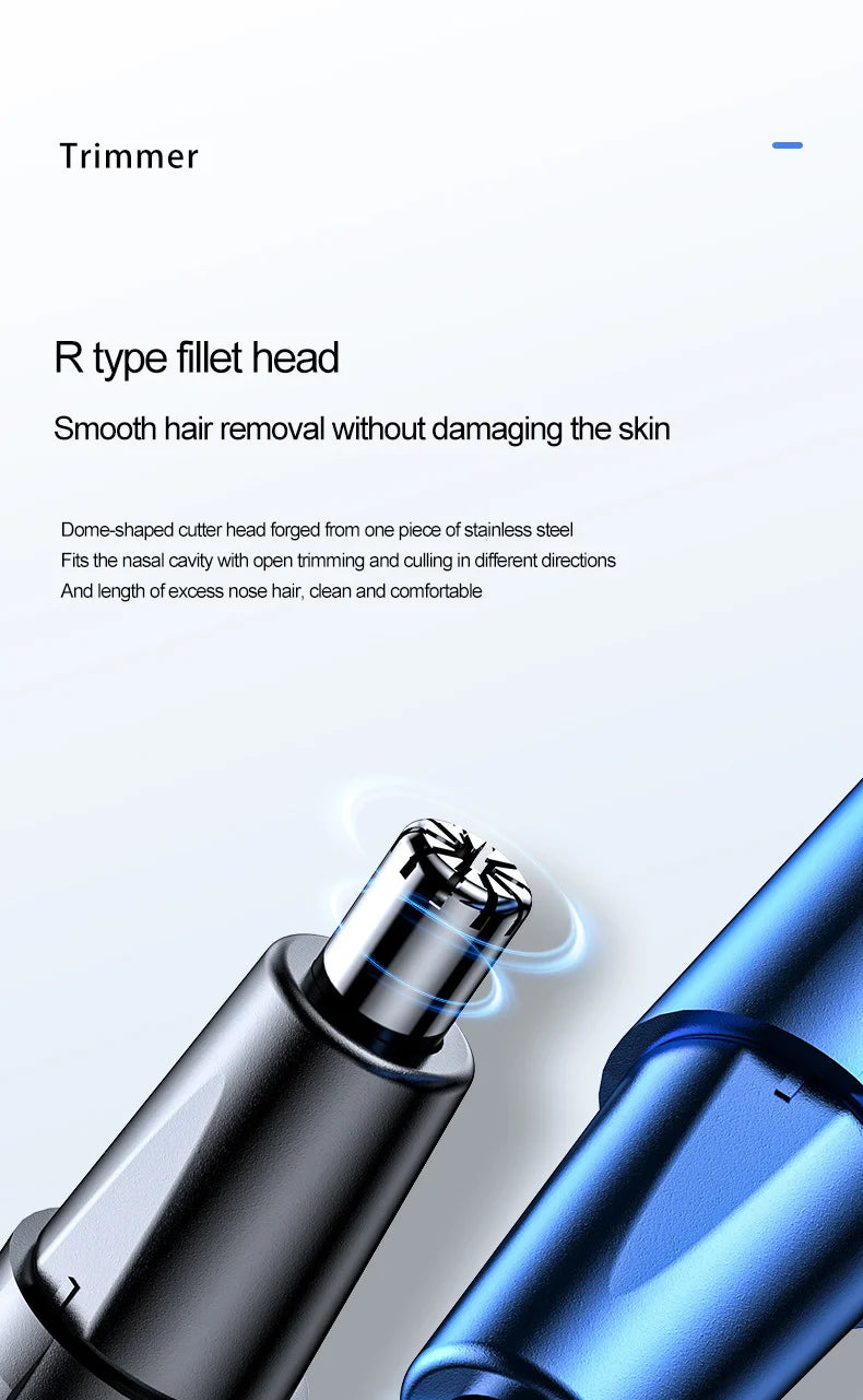 Newmine Rechargeable Electric Nose & Ear Hair Trimmer for Men – Safe Facial Grooming Tool