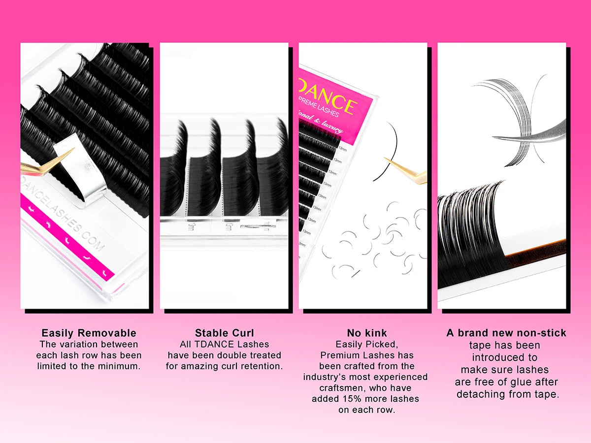 TDANCE Faux Mink Lash Extensions – Soft, Professional Individual Trays C60