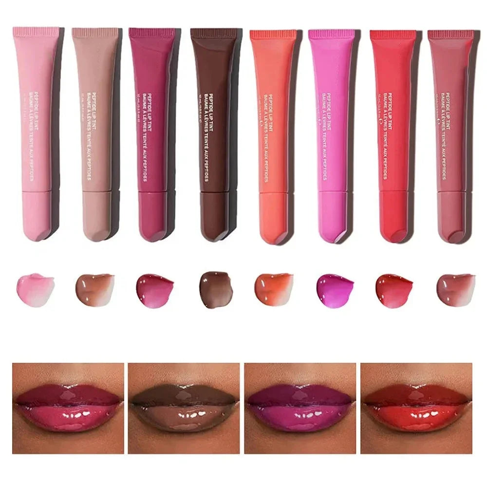 Set de brillo labial hidratante Page Vine de 9 colores: aceite en gel nutritivo y voluminizador de larga duración