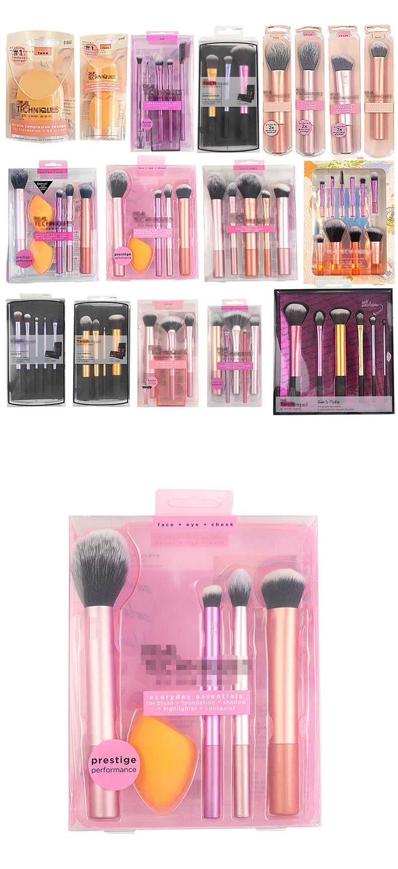 LuxuryGlow Complete Makeup Brush Set with Beauty Blender – Soft Wool Fiber for Face & Eyes