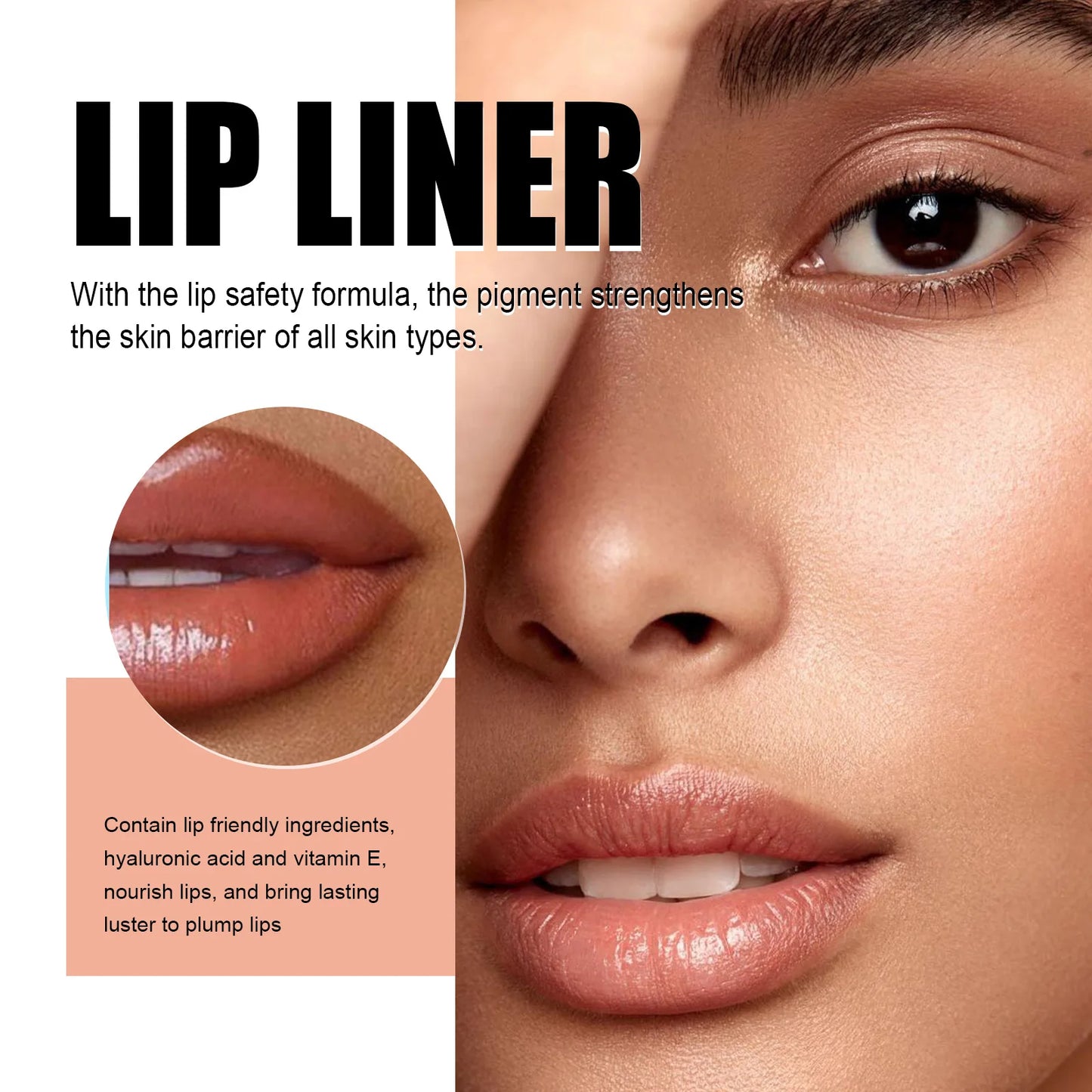 Delineador de labios despegable EELHOE: resistente al agua y duradero, con efecto tatuaje.