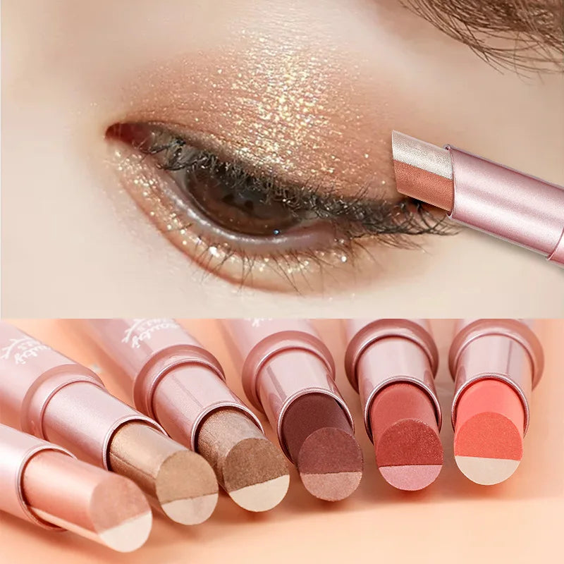 قلم ظلال العيون الفاخر ثنائي اللون المقاوم للماء من LuxuryGlow - يدوم طويلاً، بلمسة نهائية لامعة