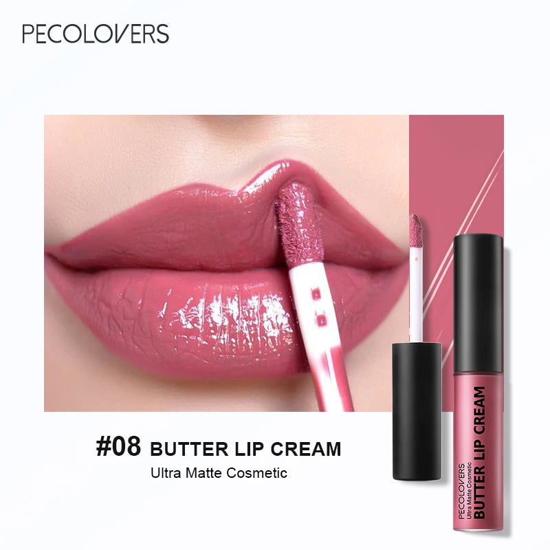 Labial líquido a prueba de agua LuxuryGlow: 21 tonos vibrantes con vitamina E y voluminizador de labios