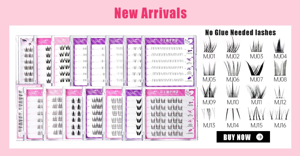 Yelix Fairy Glue-Free Reusable False Eyelashes – Easy DIY Segmented Lashes for Natural Look