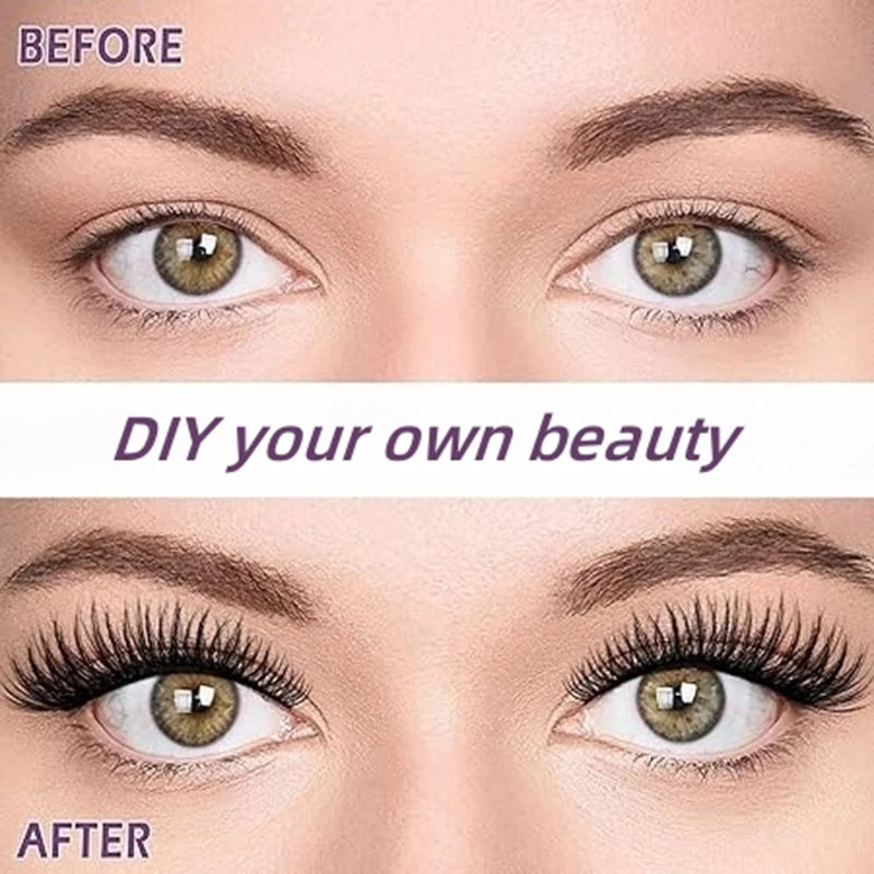 LuxuryGlow 280pcs DIY Cluster Eyelash Extensions 30D/40D Mix Length – Natural Look