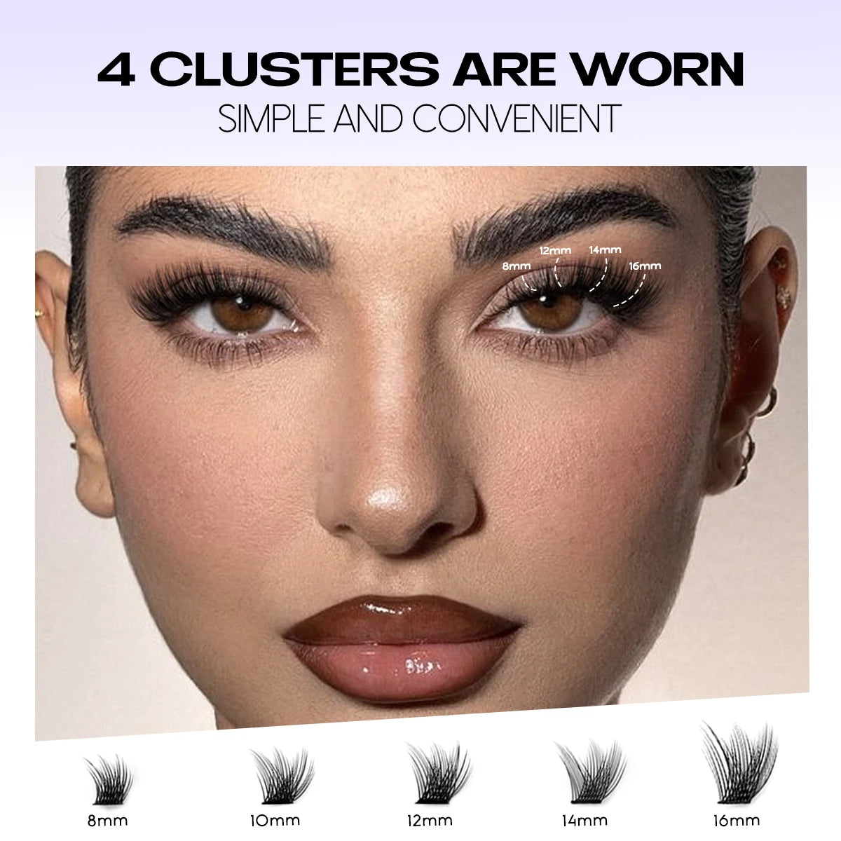 GROINNEYA DIY Lash Extension Kit – Individual Cluster Lashes with Glue & Remover (Natural Look)