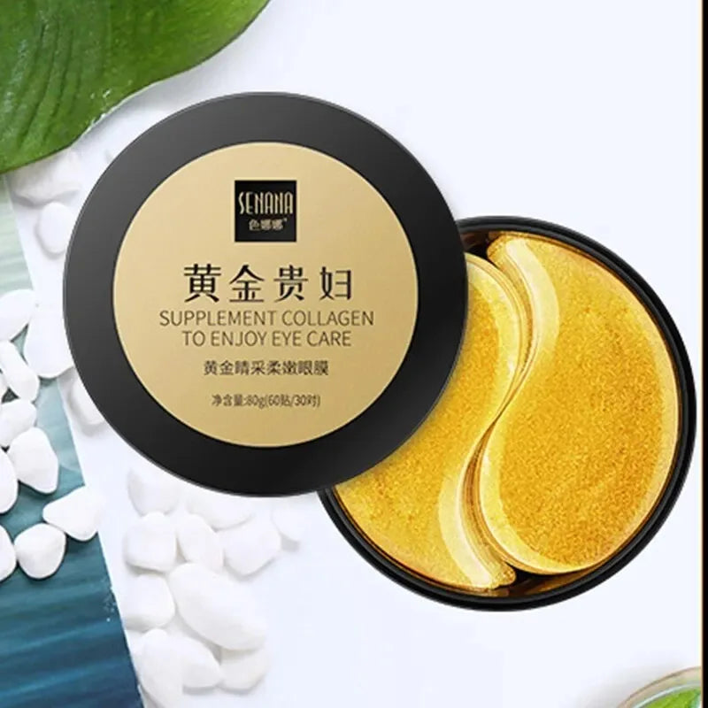 REAROYA 24K Gold Collagen Eye Mask – 60 Pcs for Dark Circles, Puffiness & Fine Lines