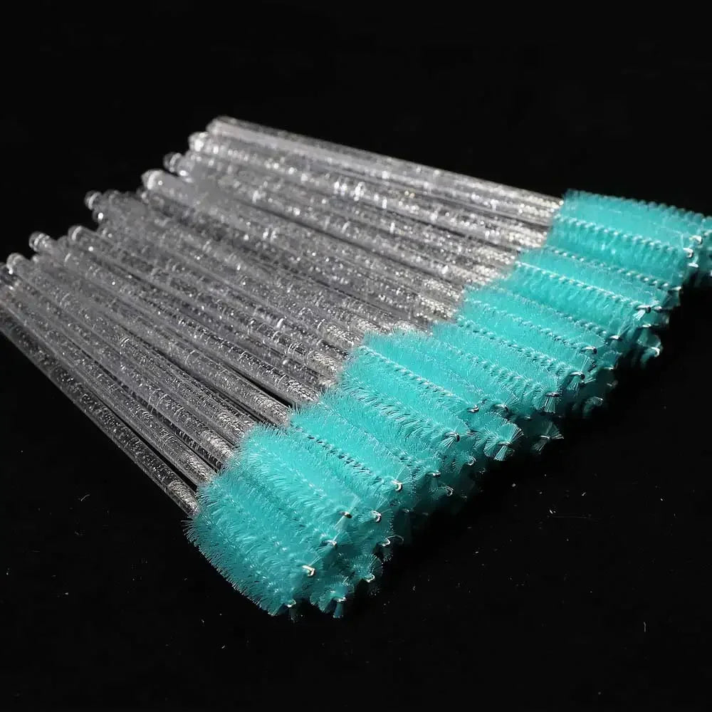 HUAZDS 50pcs Disposable Crystal Eyelash Brushes – Mascara Wands & Lash Combs