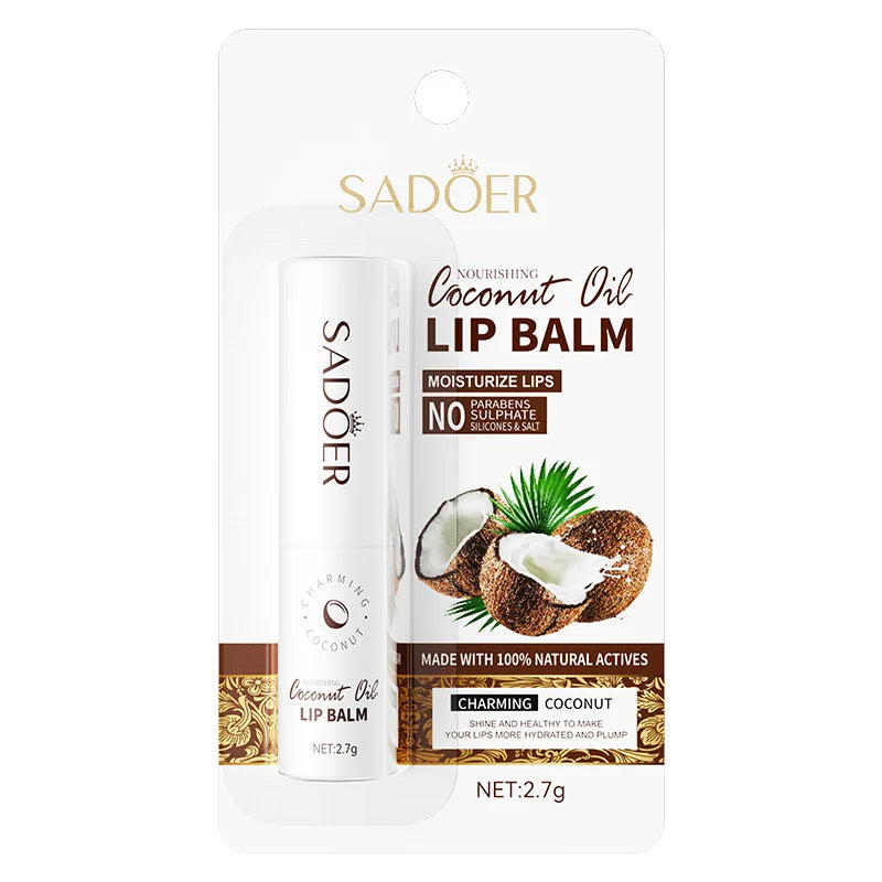 Bálsamo labial de coco con vitamina C de SADOER: tratamiento hidratante y reparador con aloe para labios de SADOER