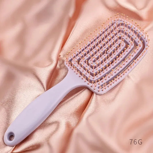 Peine masajeador antiestático LuxuryGlow: cepillo desenredante para cabello húmedo y seco
